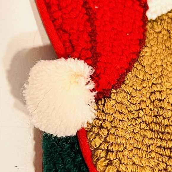 Crystal Snow completed Needlepoint Christmas Stocking Vtg holiday Teddy bear - Picture 6 of 12